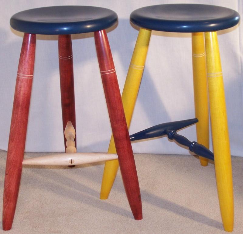 Stained Three Legged Stools Jerry, How To Stain A Stool